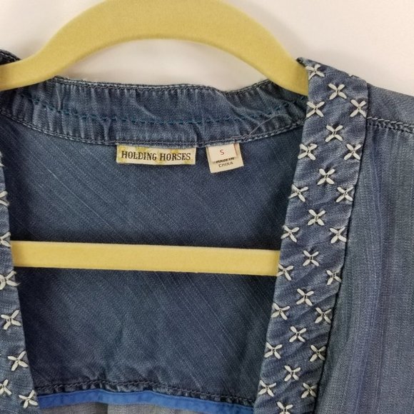Anthropologie Holding Horses Top Embroidered Small - Picture 5 of 8
